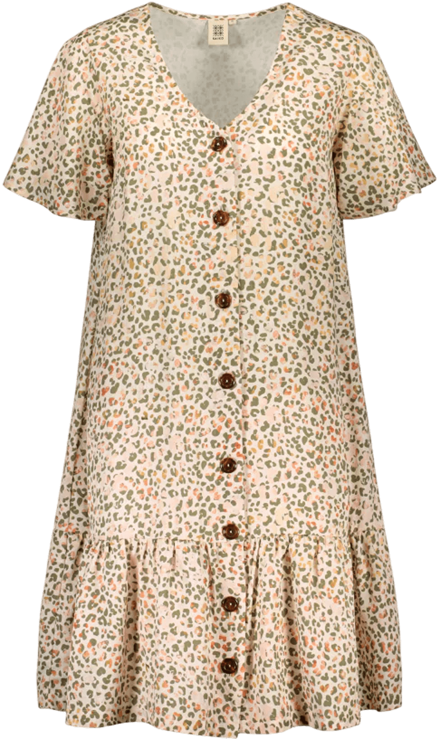 Sage Button Dress